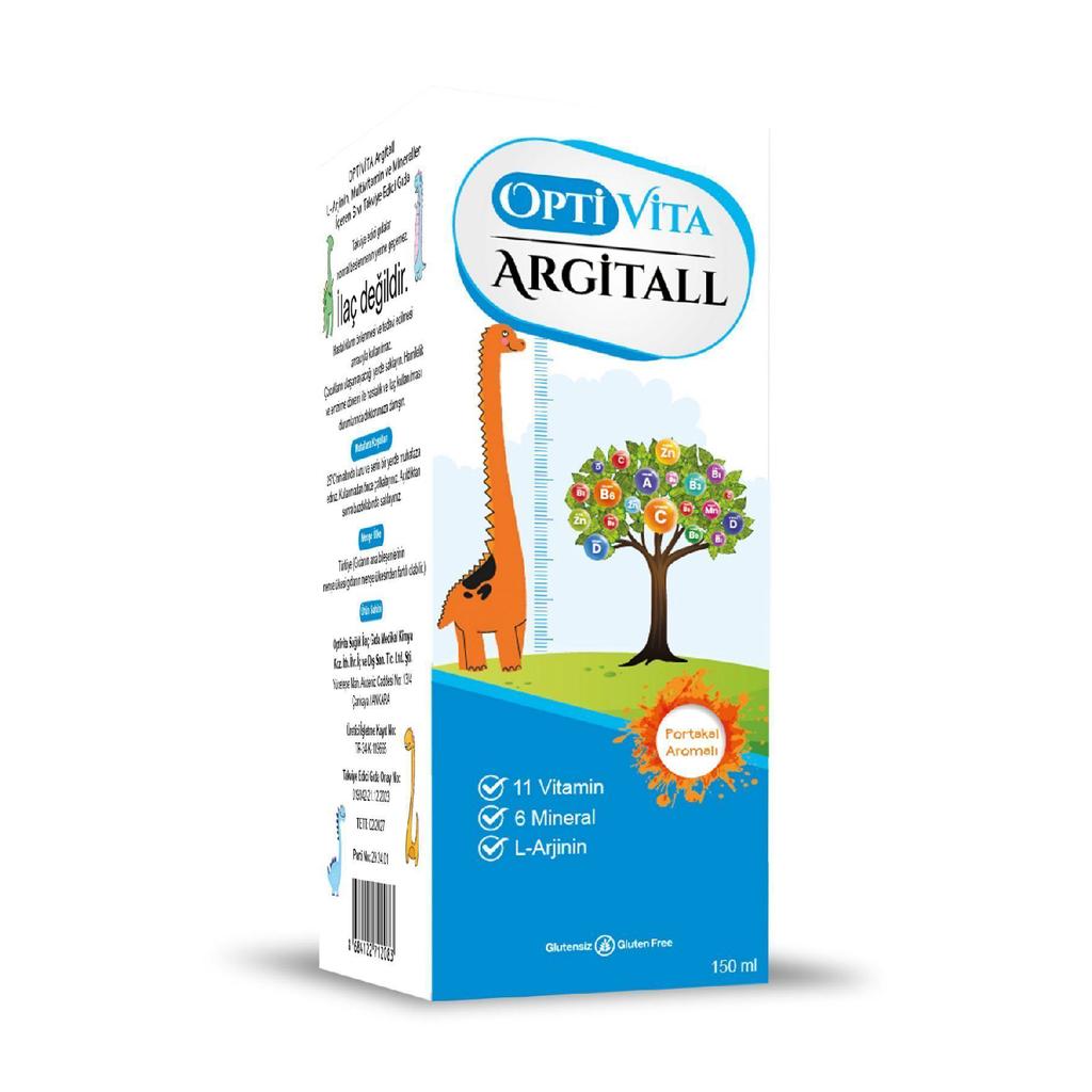 Пищевая добавка Argitall, содержащая L-аргинин, мультивитамины и минералы для детей, 150 мл сироп