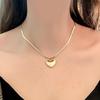 Stainless Steel New Fashion Upscale Jewelry Love Heart Lovers Love You More Charms Chain Choker Necklace Pendant for Women KTJ