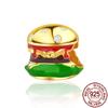 New Charms 925 Silver Fruit Food Goblet Hamburger Coffee Cup Beads Fit Bracelet Necklace DIY Jewelry