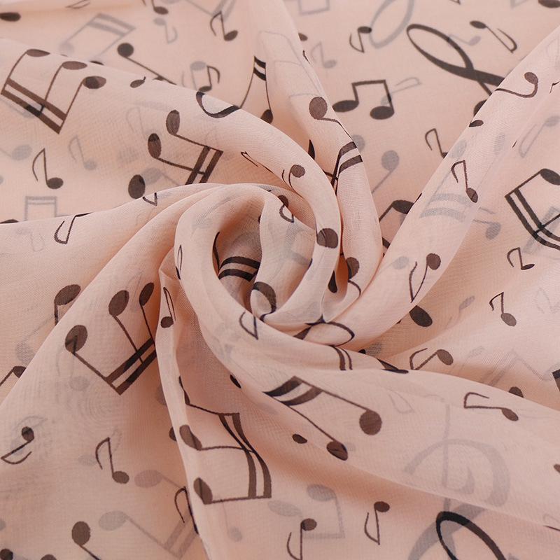 Женский шарф Музыкальный символ Шифоновый шарф