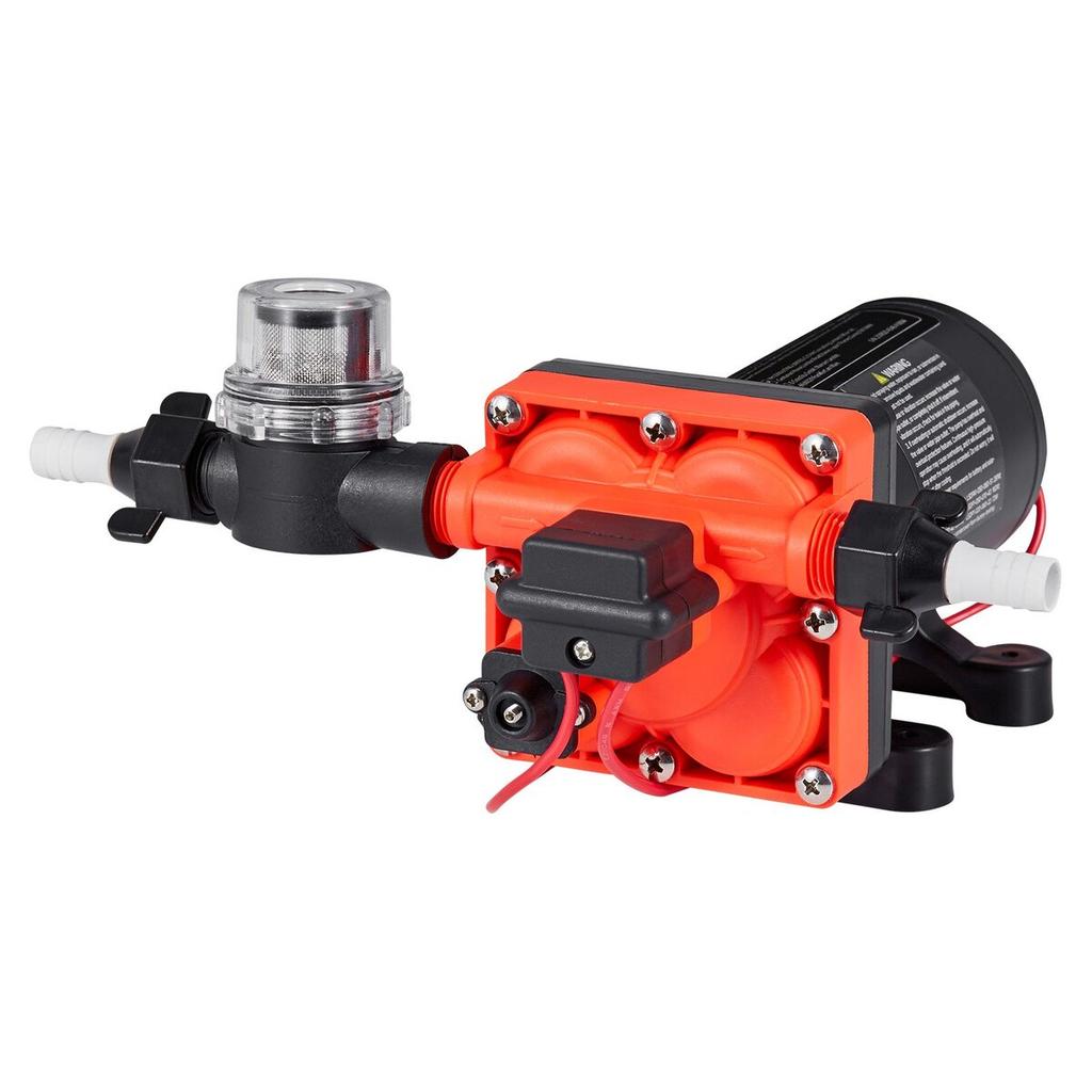 RV Water Pump, 12V DC 5 GPM (18.9 L/min), 4-Chamber Self-Priming Diaphragm Water Pump with Automatic Pressure Switch, 70 PSI Max Pressure, On Demand
