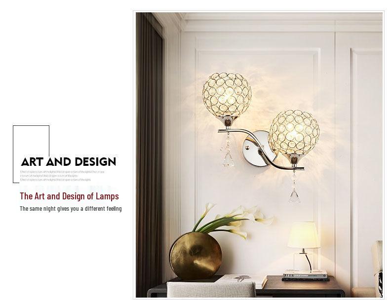 Современный минималистичный светодиодный хрустальный настенный светильник - Энергосберегающее теплое освещение для спальни и гостиной