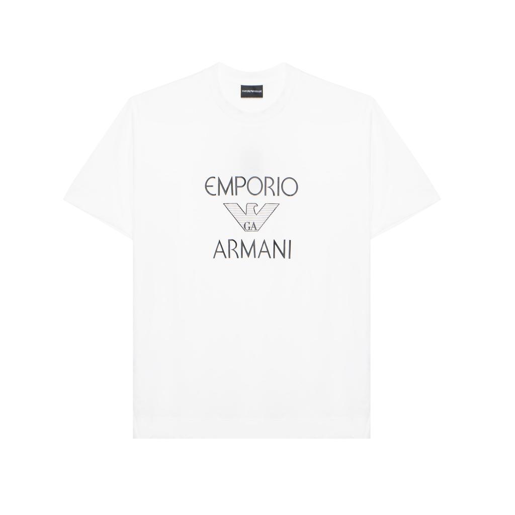 Emporio Armani Мужская футболка с коротким рукавом и принтом логотипа-орла с буквой Белый 3K1TAF-1JUVZ-0101