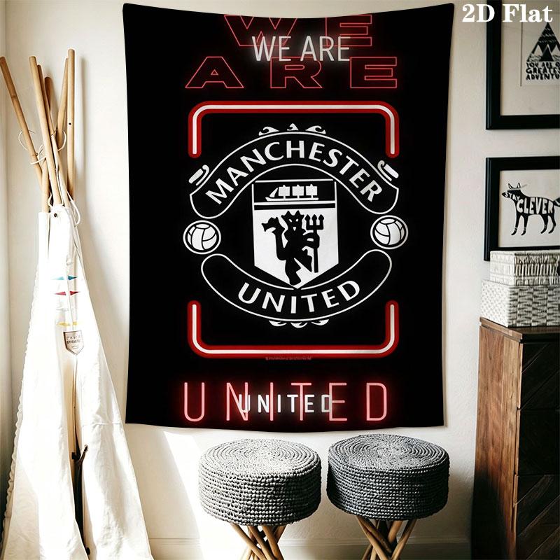 Man Utd L Wall Hanging Printed Fabric Blanket Decorative Tapestries for Bedroom Living Room Home Decor