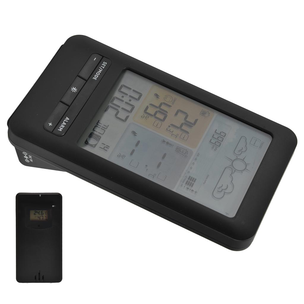 Часы с погодой для дома, комнатный наружный измеритель температуры и влажности, прогноз погоды, часы с цветным экраном