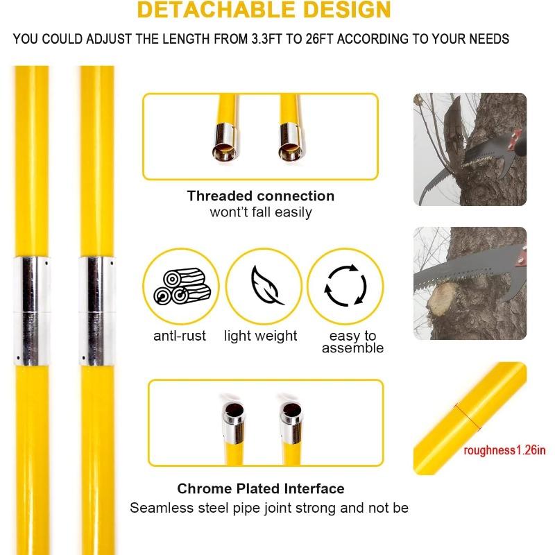 Секатор для дерева длиной 30 футов, прочная ручка для триммеров для деревьев, ручной триммер для веток, садовые инструменты, сучкорезы, ручные пилы для высот