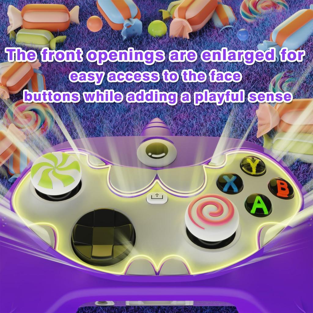 PlayVital Милый силиконовый чехол с монстром для контроллера Xbox Series Xbox Core, накладка, полный комплект, включает колпачки для джойстиков и наклейки, контроллеры X/S с одним глазом,