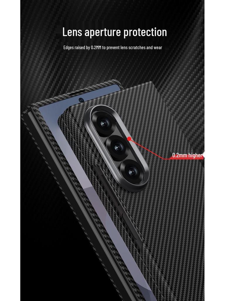 Сверхтонкий защитный чехол с текстурой углеродного волокна для Samsung Z FOLD7 - Однотонный, складной дизайн
