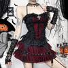 AltGoth Gothic Hotsweet Camisole Женская винтажная эстетика Y2k E-girl Hipster Кружевная Лоскутная Холтер Укороченная майка Косплей Одежда