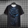 Summer Men's T-Shirt 3d Flower Printing Short Sleeve Tees Casual O-Neck Pullover Oversized Clothing Outdoor T Shirt