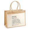 Sac De Plage - PLANETEE - Jute Avec Poche Diane Définition - Coton Imprimé France - 43x33 Cm - Anses Bandoulière