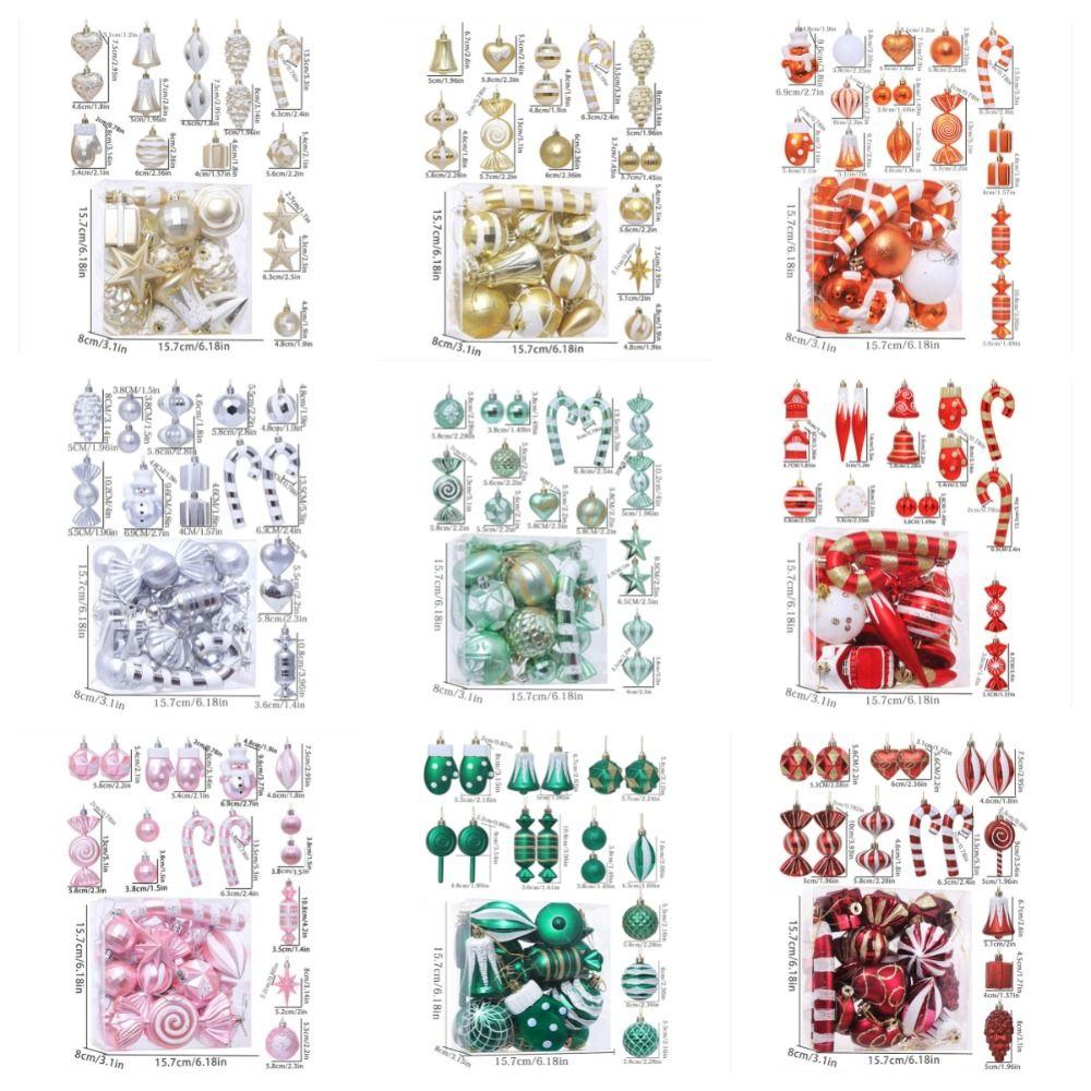 Сердце Рождественский подвесной шар Набор Конфетная трость Веселая рождественская елка Декор Домашний рождественский декор