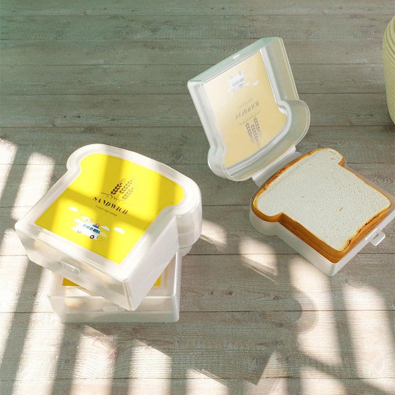 Портативный ланч-бокс в форме тоста с крышкой, коробка для сэндвичей, тостов, хлеба, кухни, пикника на открытом воздухе, большой емкости, коробка для бенто