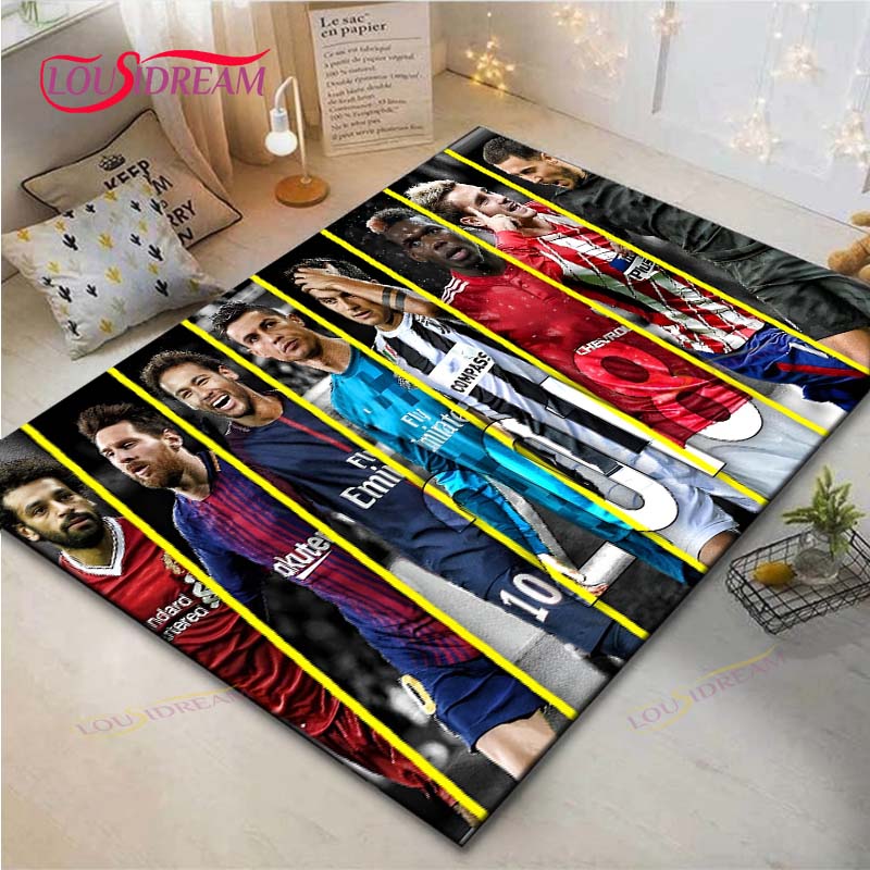 Криштиану Роналду--Месси-Неймар Ковер с принтом Гостиная Противоскользящий ковер Детская спальня Коврики Игровой ковер Большой ковер Декор