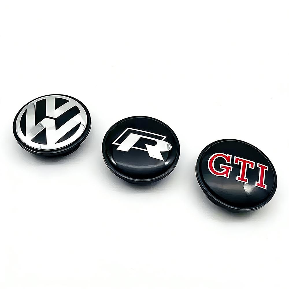 TCFJN1 4pcs Wheel Center Hub Caps 55mm 56mm 65mm 70mm wheel cover For VW GTI Polo Golf 4 5 6 7 Touran CC Passat B5 B6 B7 accessories