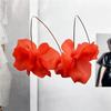 Корейские цветочные акриловые длинные серьги-крючки - модный и преувеличенный стиль