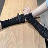 Модные Готические Лолита Кружевные Перчатки Эластичная Сетка Аниме Перчатки Ремешки с Бантом Японские Солнцезащитные Рукава Косплей Аксессуары