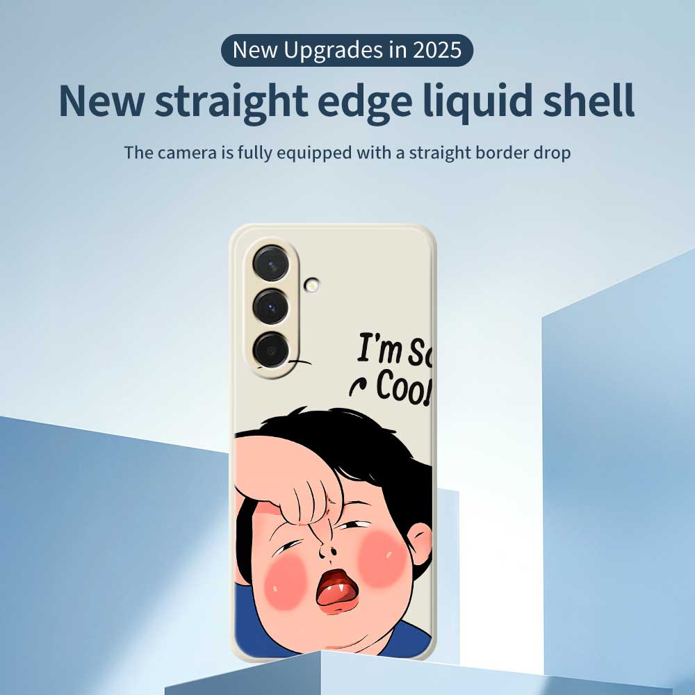 For Samsung Galaxy A36 5G Case Make Faces Kid Pattern Printing Straight Edge TPU Phone Back Cover