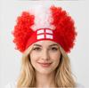 2026 World Cup Curly Wig Cosplay National Flag-colored Headband Wig for Fan Gatherings, with Logo and National Flag.