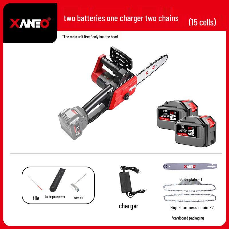 12" Brushless Cordless Electric Chainsaw - High-Power, Lithium Battery, Handheld, Ideal for Firewood and Outdoor Tree Felling.