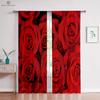 Шторы с розовыми цветами, теплые романтические ретро-красные шторы, украшение окна, чтобы блокировать конфиденциальность, шторы для спальни, кухни, гостиной