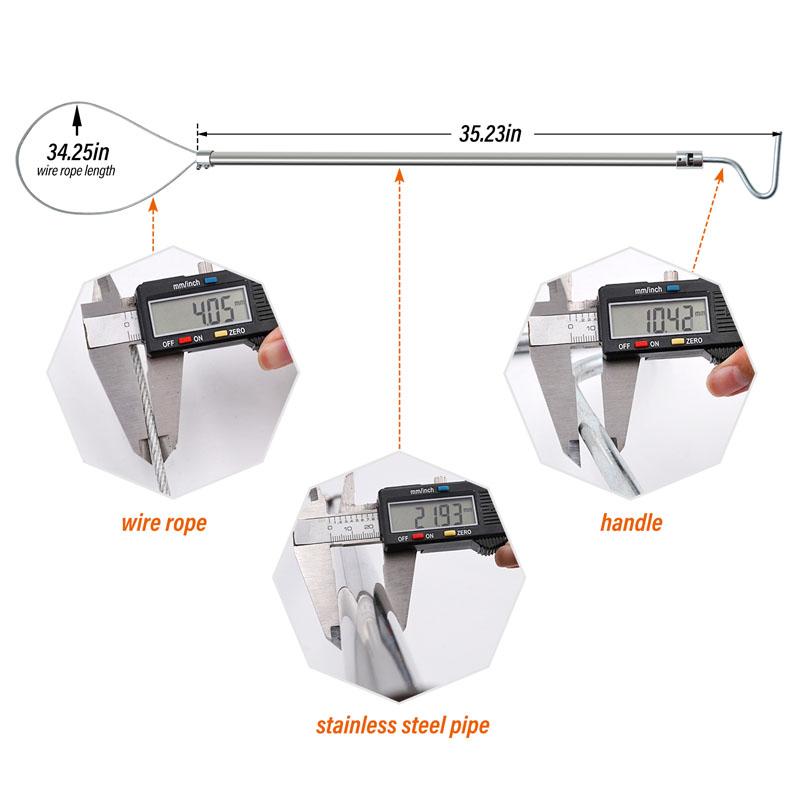 1Pcs Wired Catching Pig Lasso Baoding Pig Head Grab Pig Device Pig Equipment Convenient Safety Copper Handle