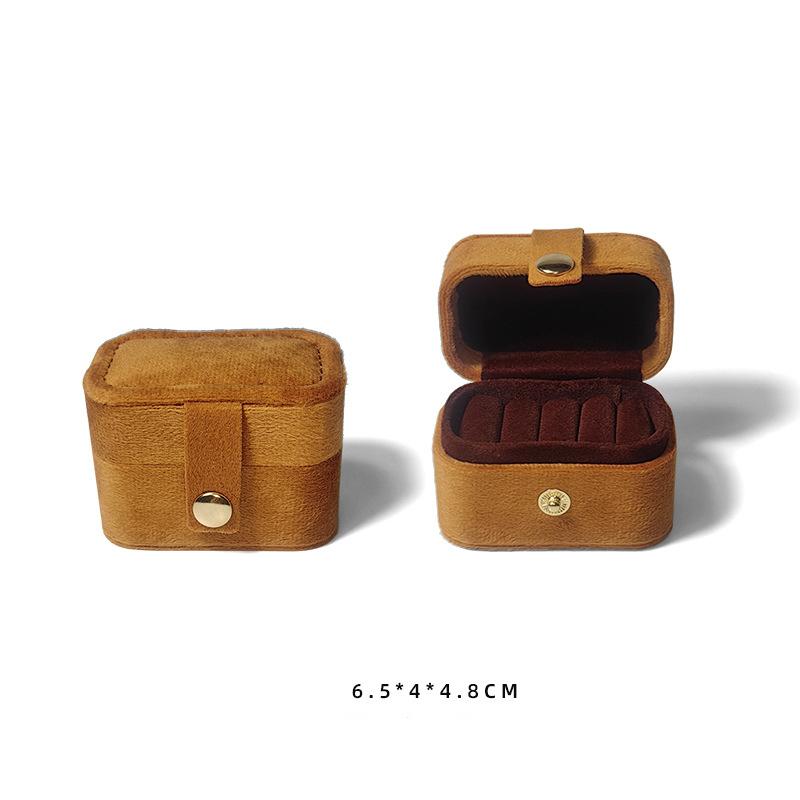 Мини-бархатная шкатулка-органайзер для ювелирных изделий для женщин, переносная дорожная коробка для хранения сережек и колец, витрина для ювелирных изделий