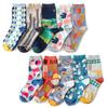 Colorful Scandinavian High Crew 10 Pairs [box408] Women's Socks, Colors, Design, Length, Set, Women's Shoes, 22-24cm