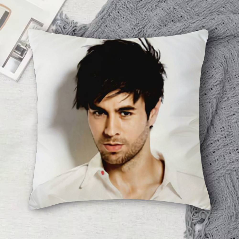 EEnrique Iglesias Doublesided Printed Square Decorative Cushion Cover for Sofa Living Room Home Decor
