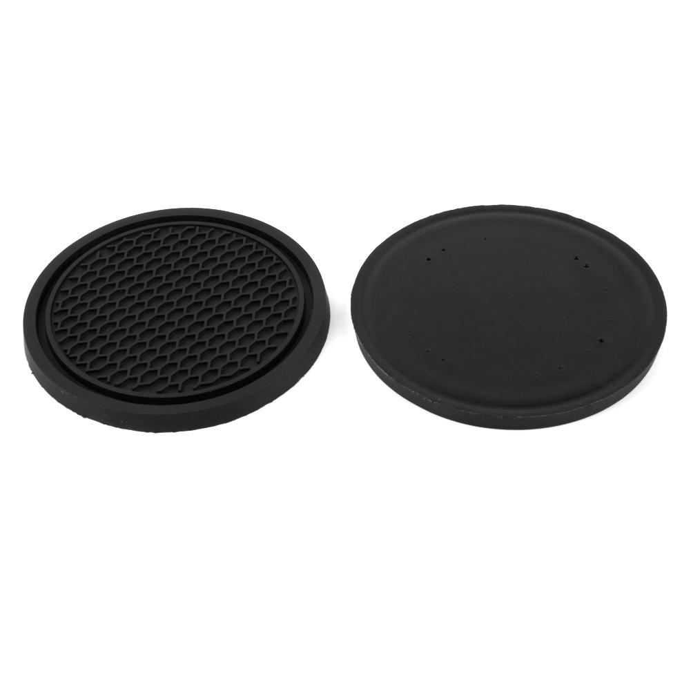 4pcs Car Coasters Anti-Slip Black Car Accessories Insert Coaster