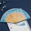 Chinese Style Art Craft Ornament Folding Fan Performance Props Floral Pattern Silk Cloth Multiple Colors Chic Gift Accessories