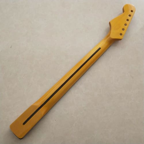 22-fret 25.5-inch Maple Guitar Neck with Ebony Fingerboard and Dot Inlay Replacement