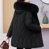 Winter Jackets Middle Age Woman Plus Size Outerwears Hooded Faux Fur Collar Thick Warm Casual Winter Coat Female Parkas