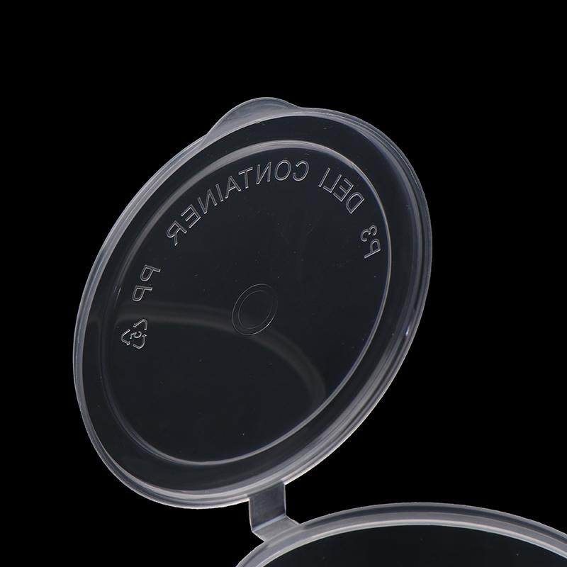 50Pcs Delivery Package Seasoning Box Sauce Box Seasoning Round Transparent Conjoined Plastic Box With Lid Multi Size Home Supply