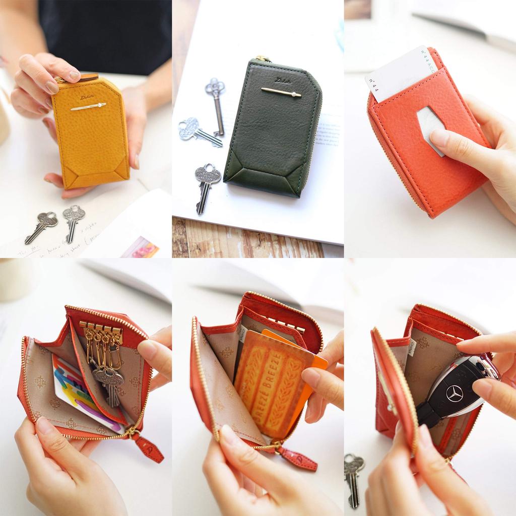 Чехол для ключей с футляром для пропуска из натуральной кожи Perla Brown [Dakota] женский DA-30056-40