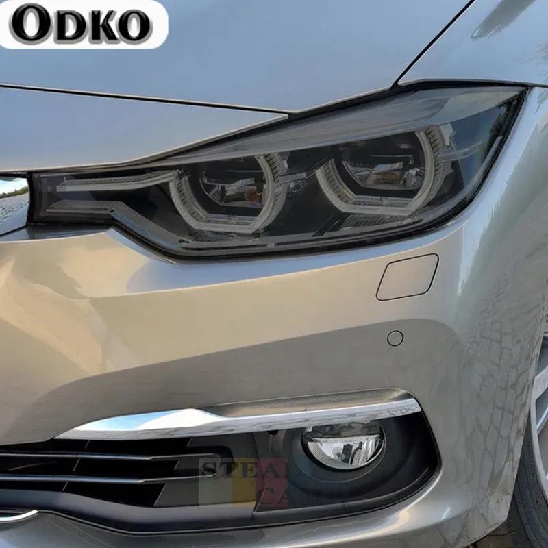 2 Pcs Car Headlight Protective Film Smoked Black Tint Wrap Vinyl Transparent TPU Sticker For BMW 3 Series F30 F31 Touring