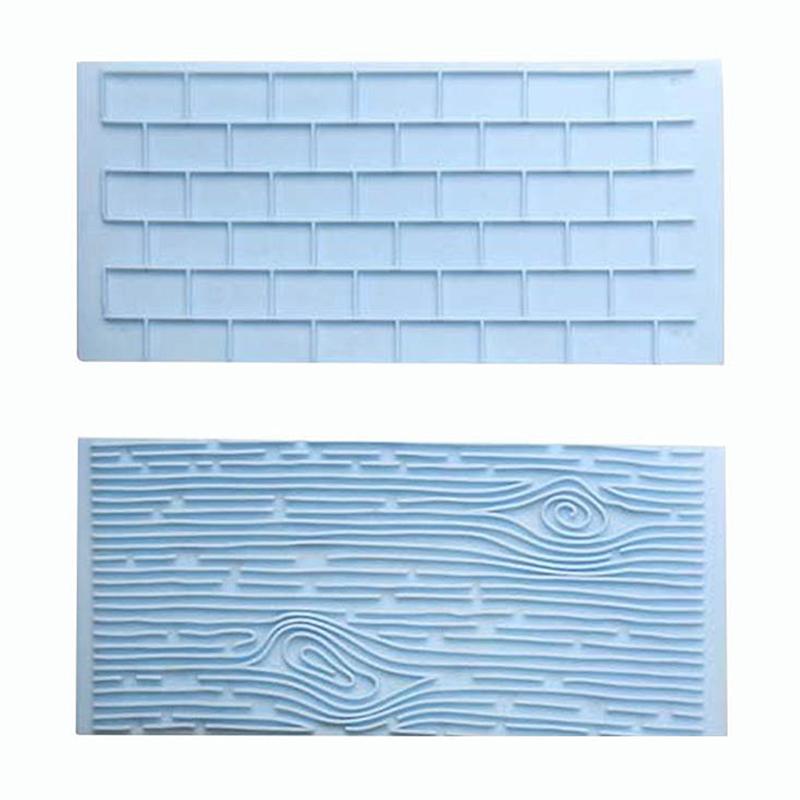 2Pcs/Set Tree Bark Brick Wall Bakeware Kitchen Cake Decorating Fondant Mold