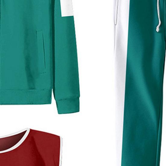 3 Pcs/Set Korean Game Cosplay Costume Sweatshirt Jacket Pants Vest Set Squid Series Outfit Casual Tracksuit for Women Men