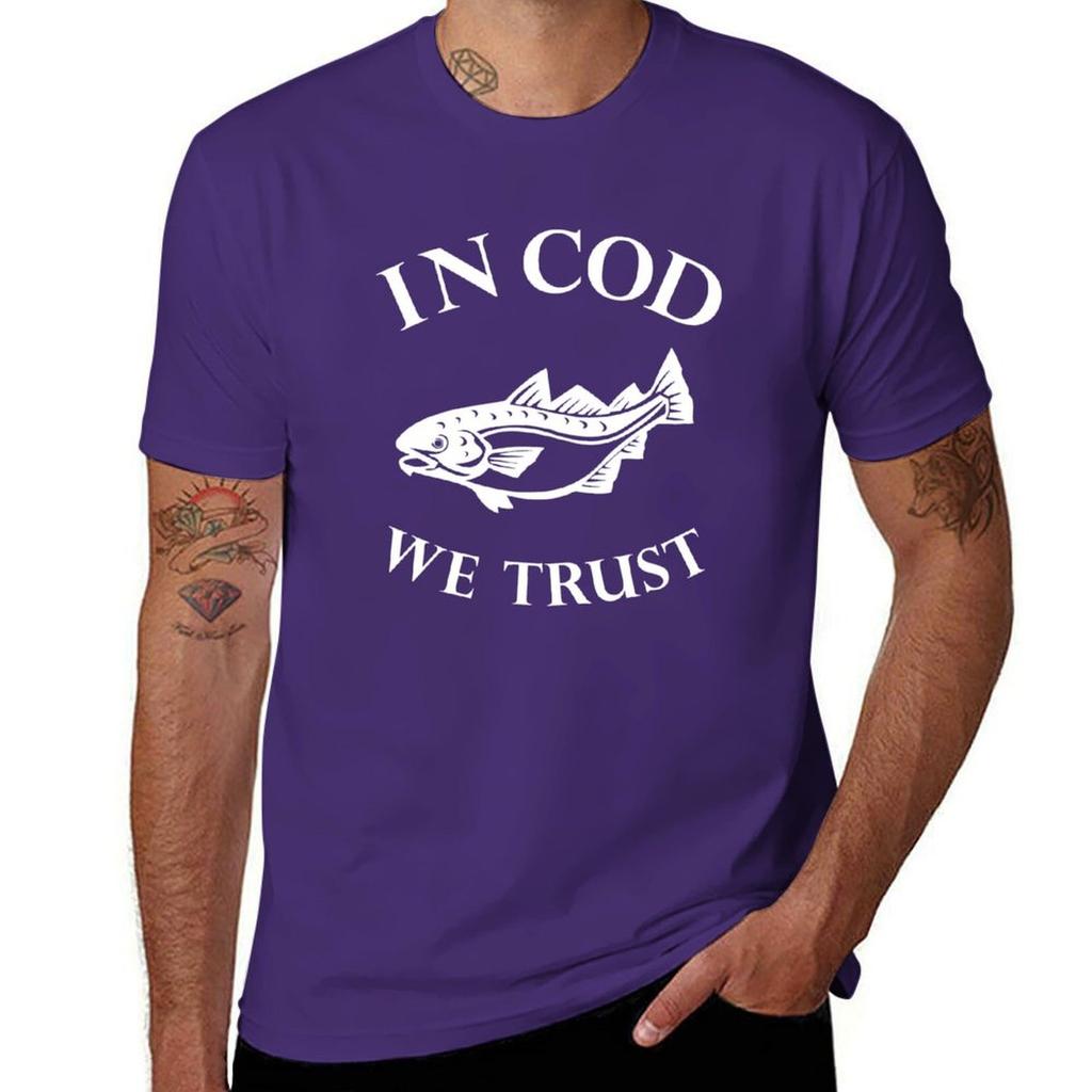Футболка In Cod We Trust Винтажная Графика Возвышенная Унисекс Футболка