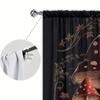 Mushroom Printed Curtain for Home Decor - Rod Pocket Window Treatment for Bedroom, Kitchen, Living Room