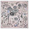 POBING Manual Hand Rolled Twill Silk Scarf Women Floral Horse Square Scarves Echarpes Foulards Femme Wrap Bandana Hijab 90CM