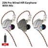 KZ ZSN Pro 3.5mm Wired Earphone With Microphone 1DD+1BA Hybrid Driver Technology In-Ear Hifi Headphones Metal Earbuds Noise Reduction Headset.