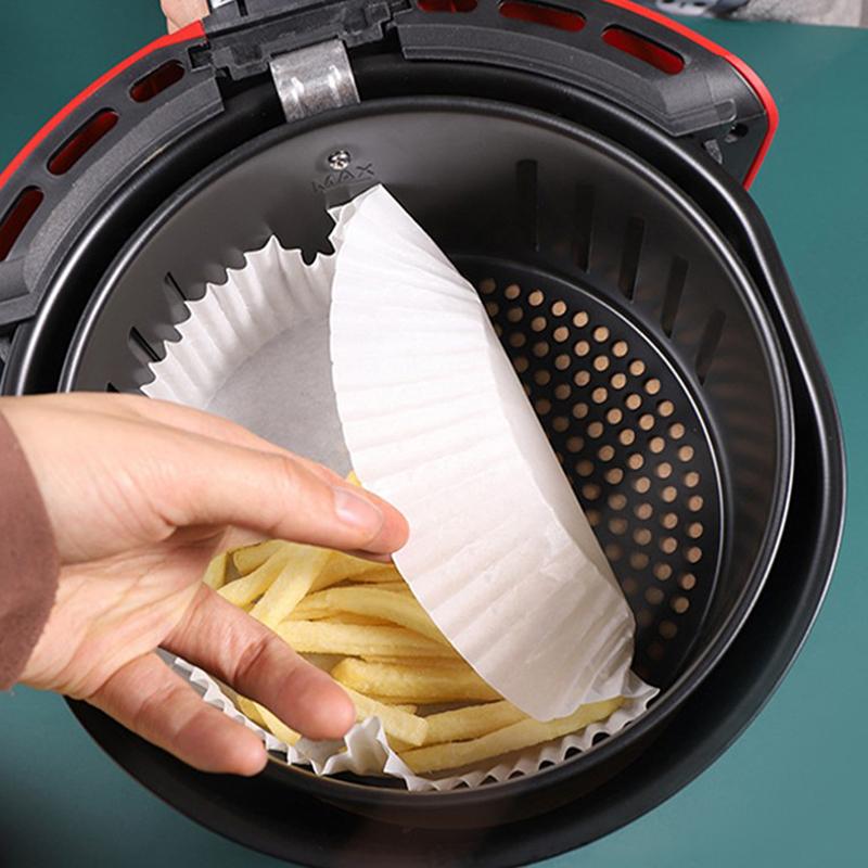 Одноразовый бумажный вкладыш для фритюрницы, антипригарный коврик для пароварки, круглые бумажные коврики для выпечки