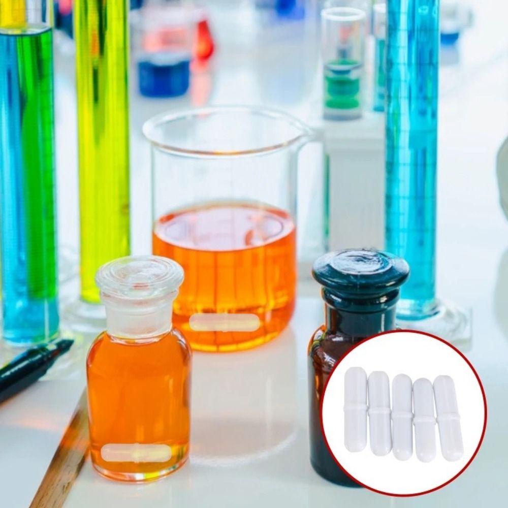 10Pcs PTFE Magnetic Stirrer Mixer White Rotating Biological Stirrer Laboratory Stir Rod Chemistry