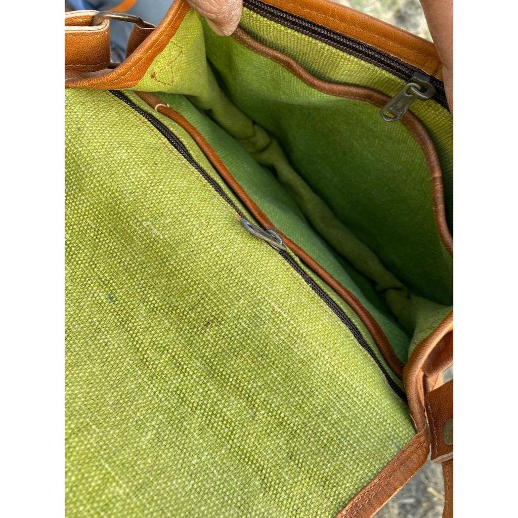 Handmade Leather Saddle Bag: Crossbody Purse with Adjustable Strap