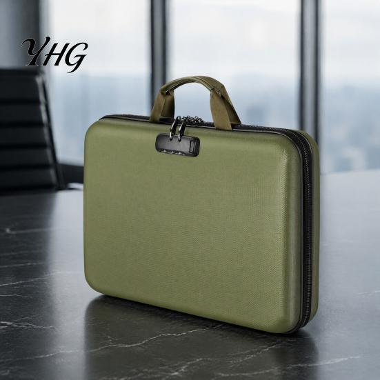Multi-compartment Document Bag Fireproof Box with Combination Lock, Hard Shell Portable File Organizer, Secure Contracts Folder Multi Compartment