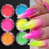 New fluorescent nail glitter gradual change luminous powder set nail decorative glitter