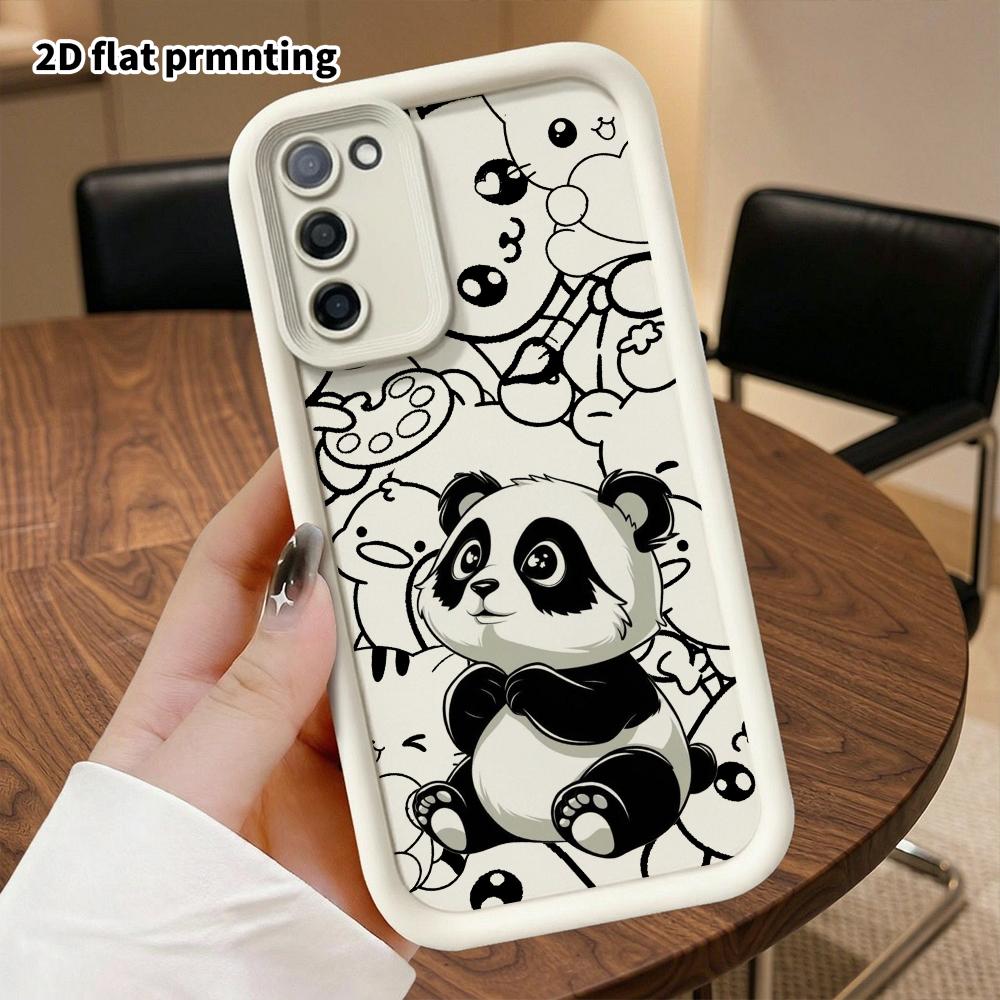 Phone case: 2D flat, suitable for Samsung Galaxy A34 A35 M05 M06 S20 S22 S21 FE Plus 5G protective case, black and white panda, perfect holiday gift f