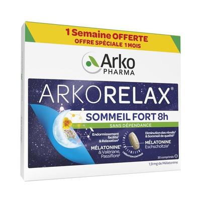 Arkopharma Arkorelax Sommeil Fort 8H Мелатонин, Валериана 20 таблеток + 10 в подарок