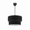North Home Dark Black Fabric Two-Tier Cake Chandelier Bedroom Living Room Pendant Lamp
